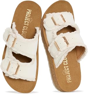 Project Cloud Comfortable Sandals for Women, Lightweight Plush Soft Insole Buckle Sandals, Non-Slip Durable Women Sandals, Fashion Frayed Sandals for Women 2026 (Lightweight)