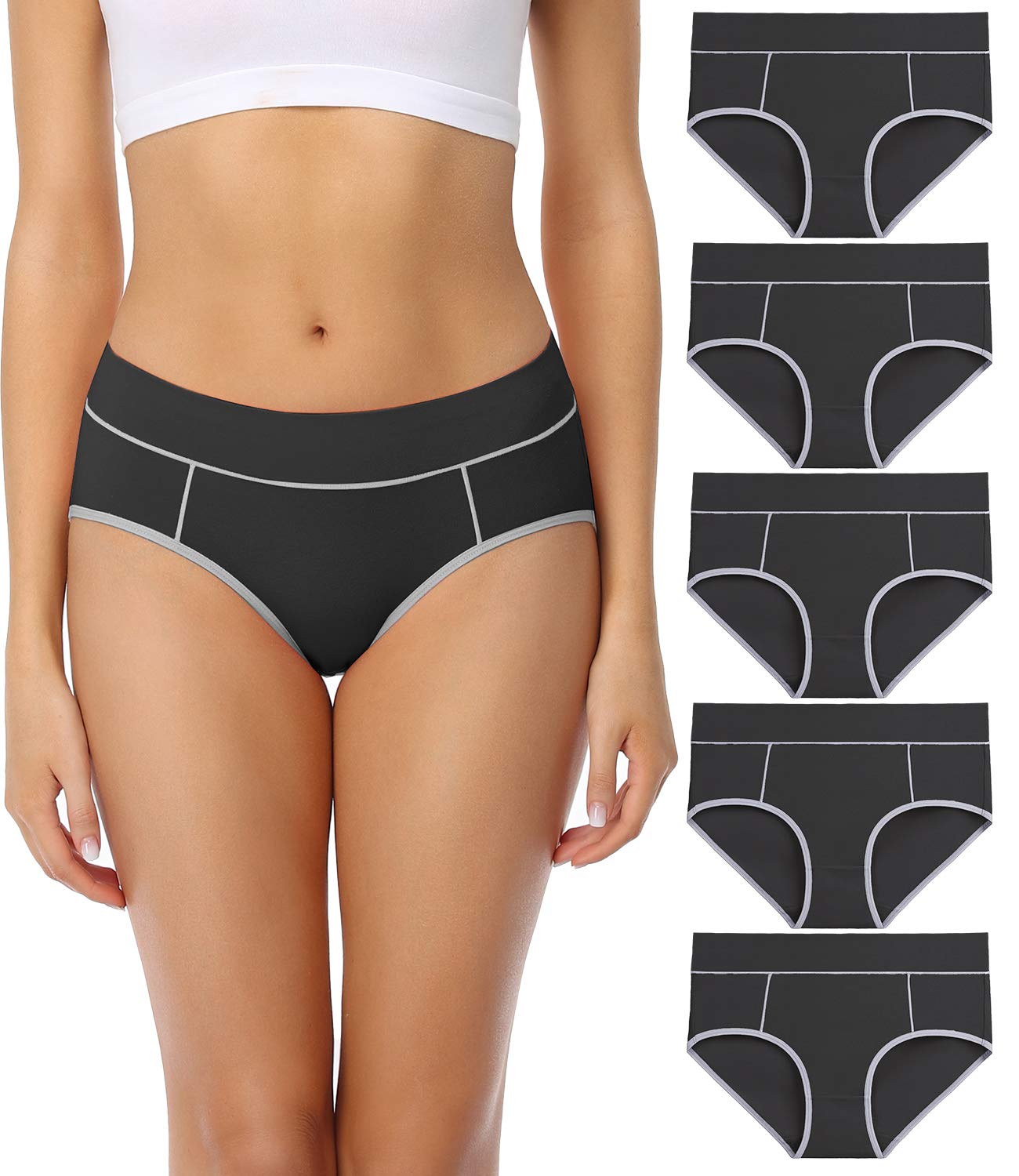 wirarpa Women's Cotton Midi Size Comfortable Briefs Cover Well Pack of 5