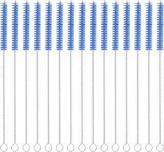 15 Pieces Straw Cleaning Brushes, 8 x 2/8 Inch Nylon Bristles Pipe Cleaner for Washing Straws, Pot Nozzle, Cup, Bottle and Tube (Blue)