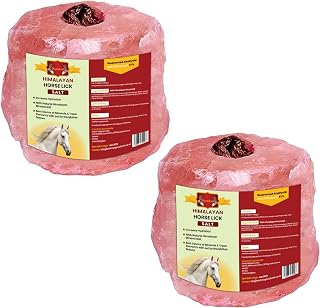 Barakah Himalayan Animal Horse Lick Natural Pink Salt, Natural Rock Salt with Hanging Rope, Suitable for All Animals – Pack of 2 (1–1.5kg Each) | Product from Pakistan