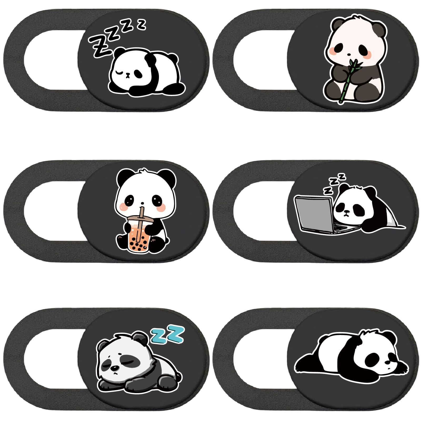 PRESSINART 6Pcs Laptop Camera Covers Webcam Camera Cover Panda Pattern Privacy S
