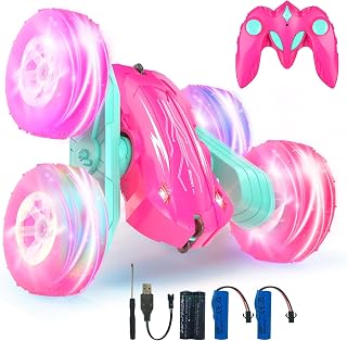 Rodzon 3300 Remote Control Car for Kids Toys 3 4 5 6 Years Old Girl,4X4 Crawlers Wheel Lights RC Car,Christmas Birthday Gift Boy Girls Age 3-12 Years,Pink