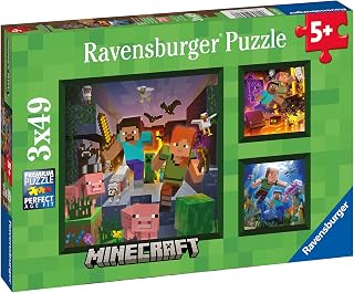 Ravensburger Children Puzzles Set Colourful Minecraft Designs - Ages 5+
