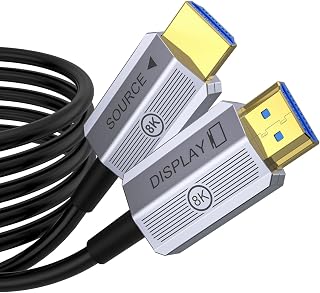 8K Fiber Optic HDMI Cable 25ft, 48Gbps Long HDMI 2.1 Cable 8K@60Hz/4K@120Hz, Ultra HD HDR, eARC, Directional (Source to Display), for PS5 4 3/Xbox/TV/Monitor/Laptop/Projector/Blu-ray