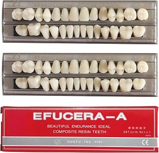 56 Pcs False Teeth Dental Resin Dentures,Halloween Horror Fake Teeth 23 A3 | 28 Pcs/Set Whole TeethWhole Teeth, Synthetic Polymer, 2 Set Upper + Lower, For Replacement, DIY, or Halloween