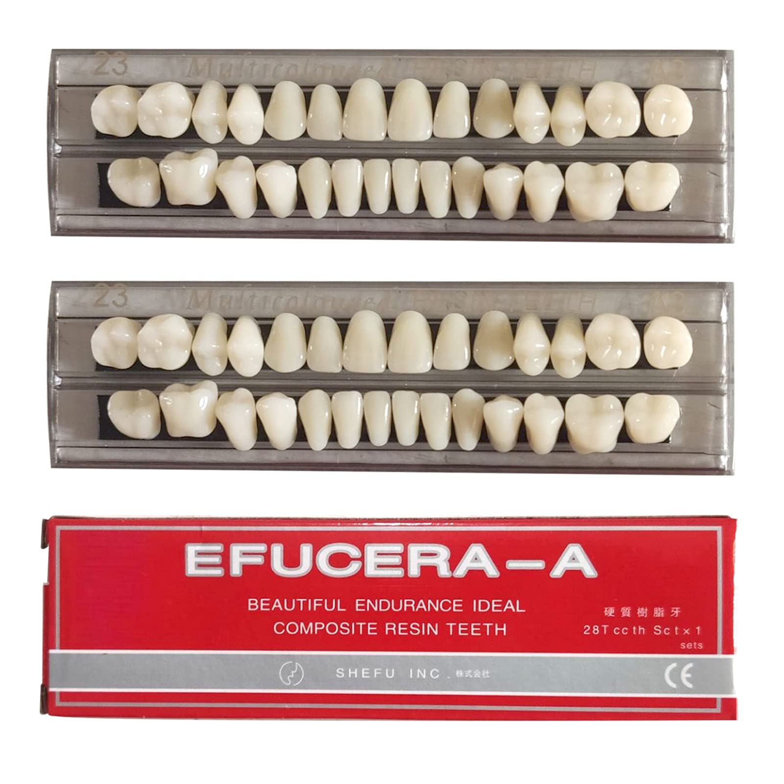56 Pcs False Teeth Dental Resin Dentures,Halloween Horror Fake Teeth 23 A3 | 28 