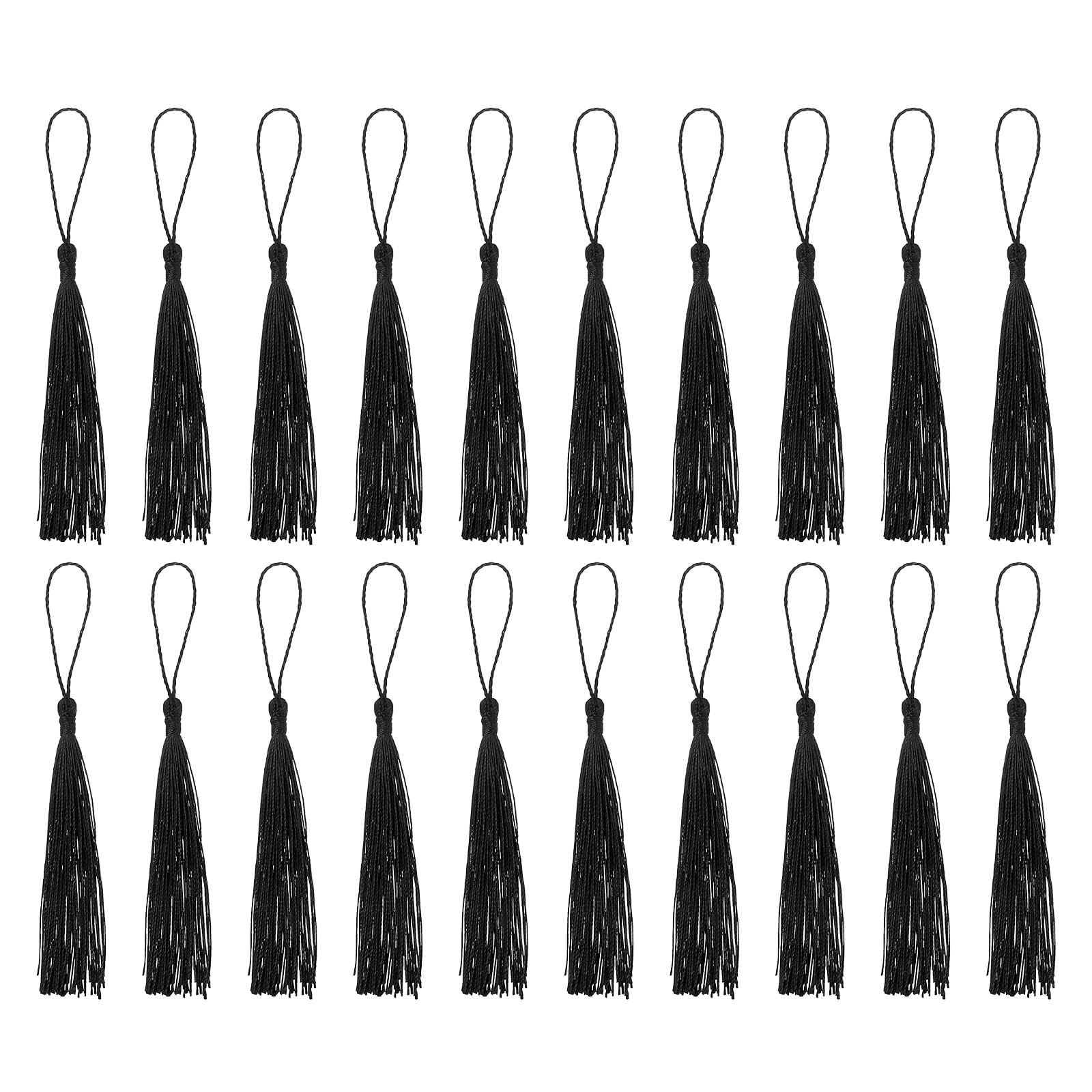 30 Pcs Mini Tassels Silky Soft Tassels with Loops for Key Chain Graduation Handm