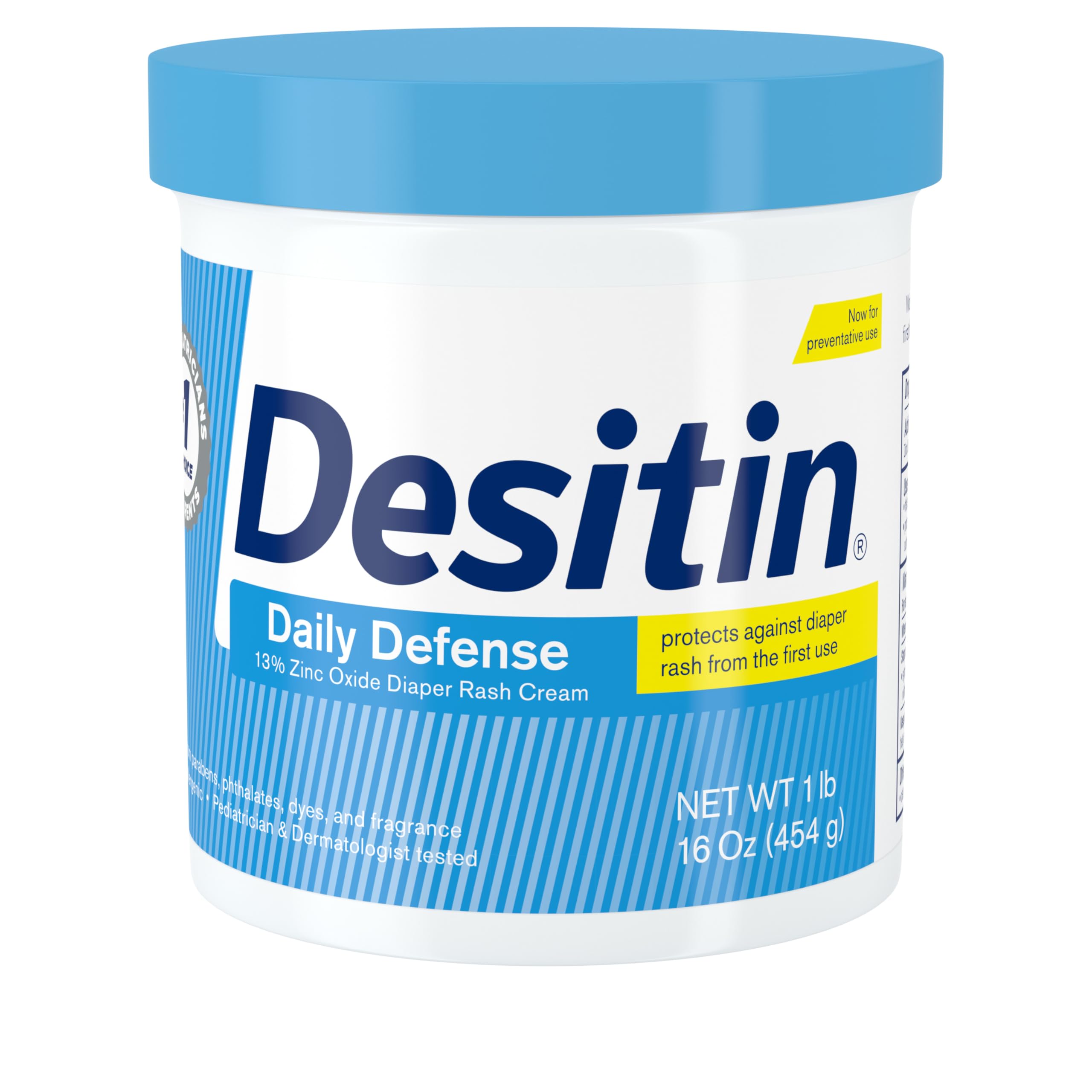 Desitin Daily Defense Diaper Rash Cream, 13% Zinc Oxide, 16 oz | Treat, Relieve 