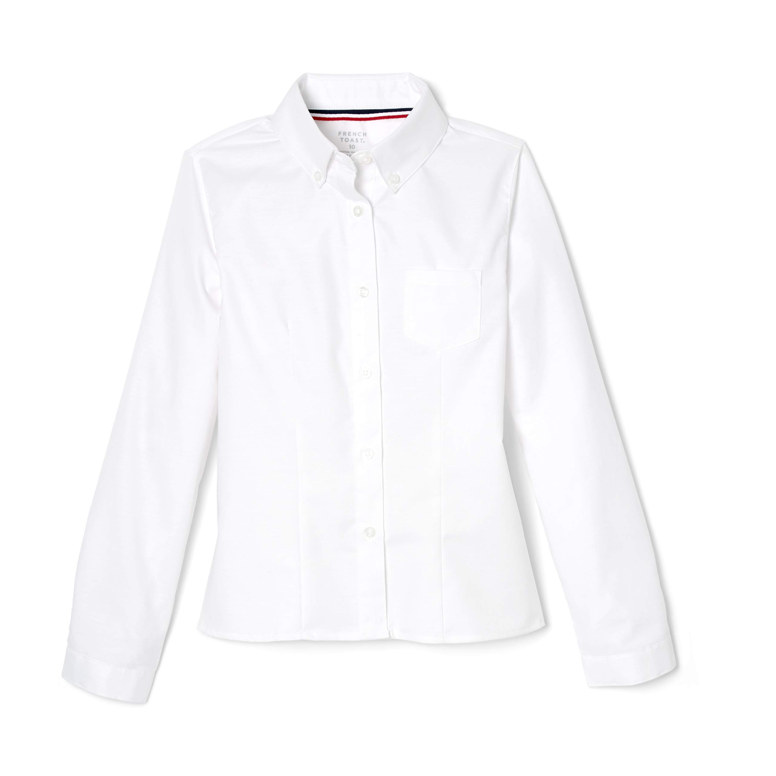 French Toast Girls' Fitted Wrinkle-Resistant Long Sleeve Oxford Shirt