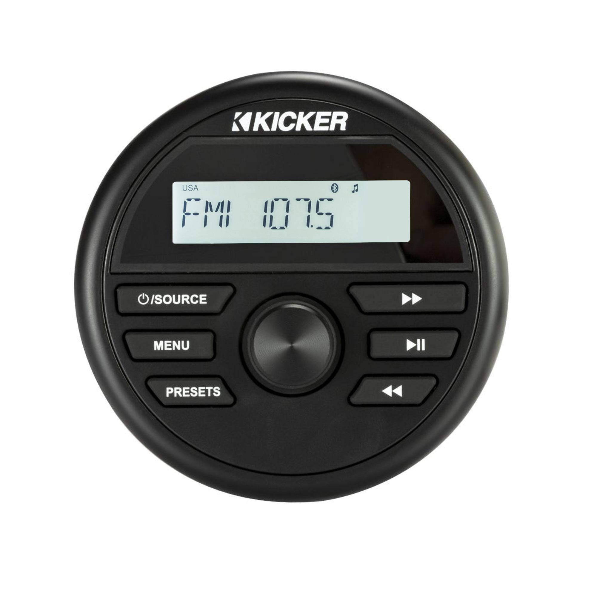 Kicker 46KMC2 Weather-Resistant Gauge-Style Media Center with Bluetooth | Boat m