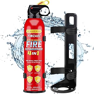 FIOZABI 1 PACK Portable Fire Extinguisher Spray 4 in-1 With Bracket for The House/Car/Kitchen/Garage/Home,0.5-A:21-B:C:5K Water-Based Fire Extinguishers(620ml/21.87OZ)