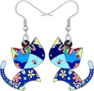 Acrylic Funny Cat Earrings Dangle Women Fashion Animal Earrings Jewelry Charm Accessories Gift