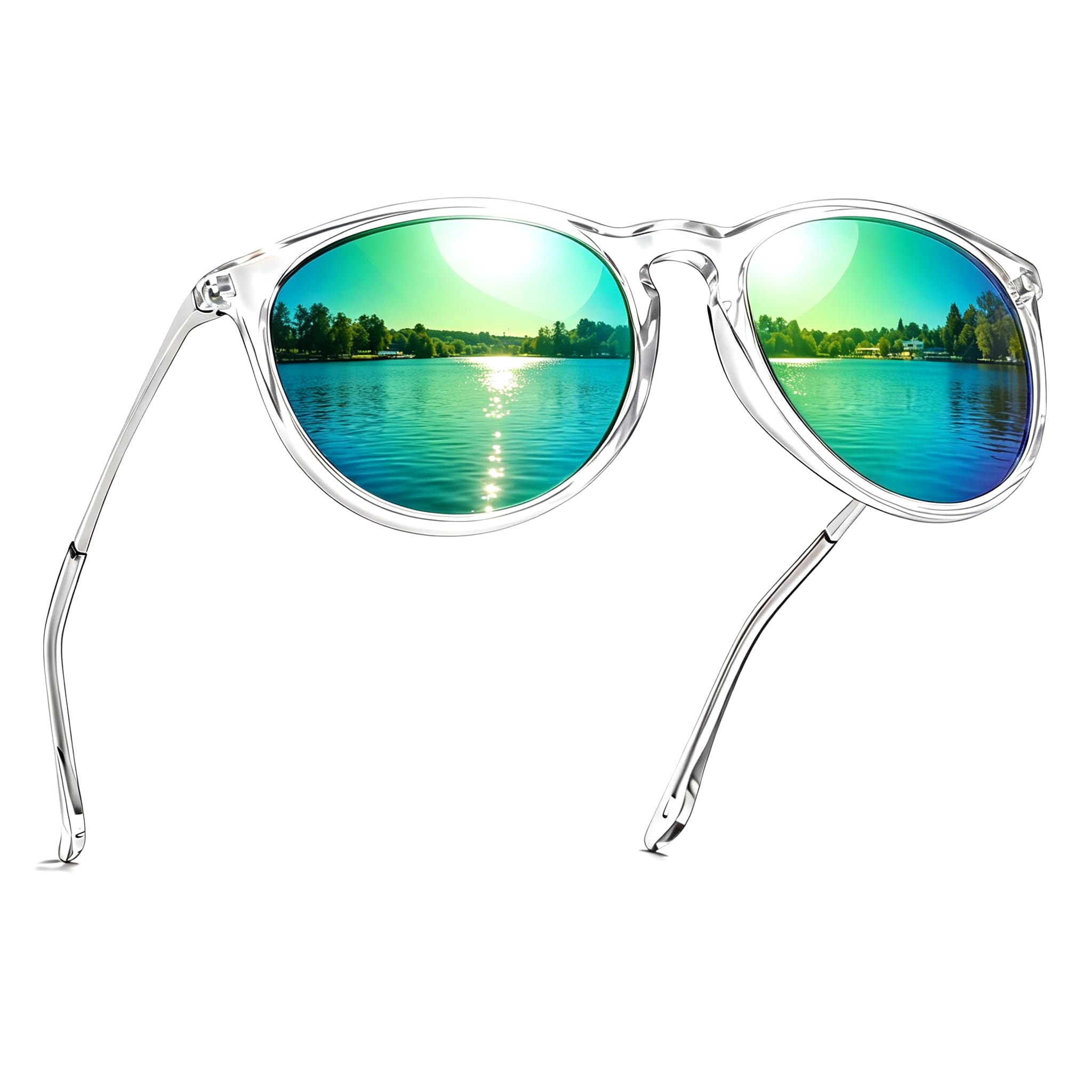 TJUTR Polarized Mirrored Sunglasses for Women Men UV400 Protection