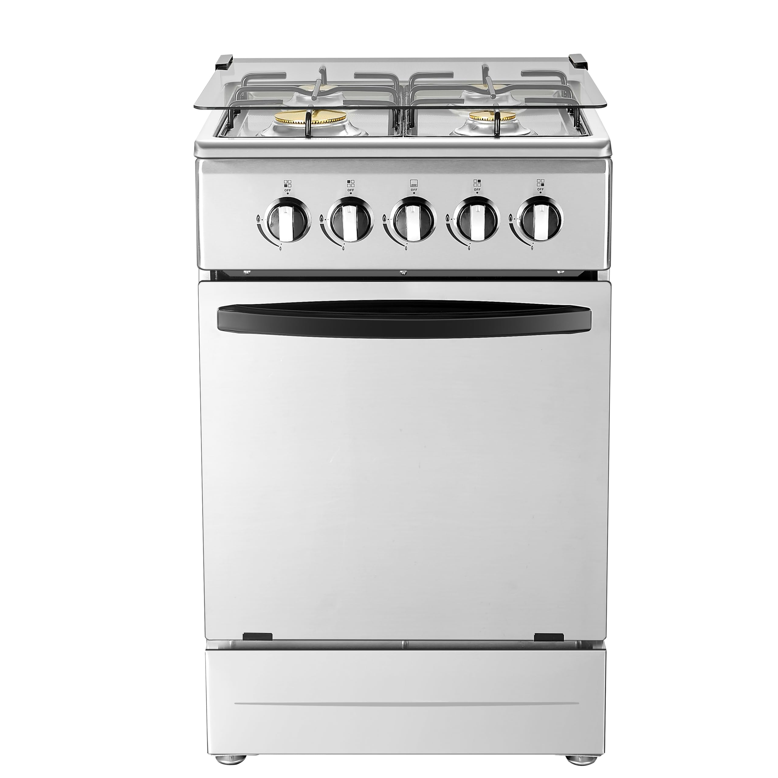 20" Free Standing Gas Stove Oven Range,4 Burner LPG Cooktop with 65L Oven, 201 S