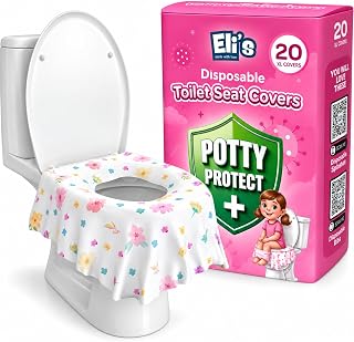Eli with Love 20 Pack Extra Large Disposable Toilet Seat Cover (Floral) – Toddler Toilet Covers For Full Coverage On Toilet or Potty – Ideal Travel Toilet Seat Covers For Kids and Adults