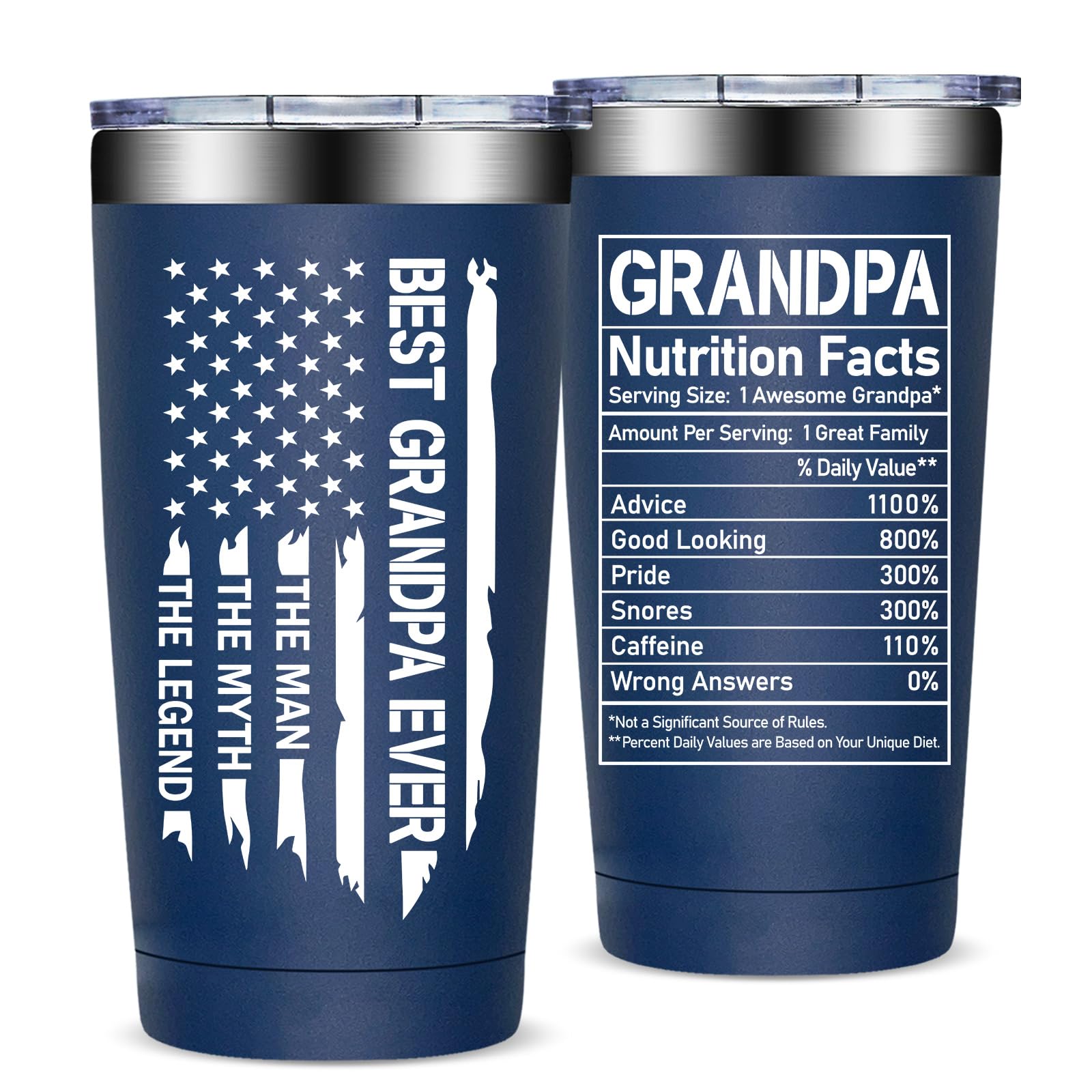 Fufandi Gifts for Grandpa - Best Grandpa Ever Tumbler Cup 20oz