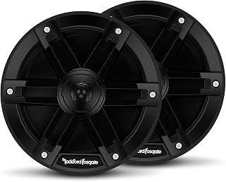 Rockford Fosgate M0-65B 6.5" Coaxial Full Range Speakers - Black (Pair) | Marine Grade and Element Ready