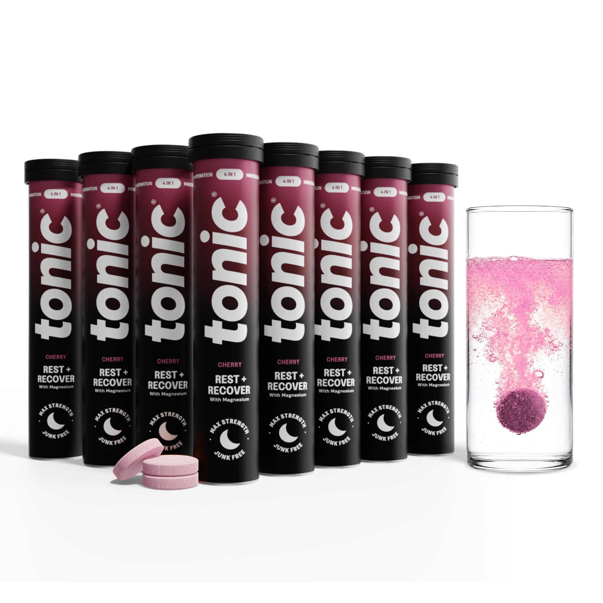 Tonic Health Rest and Recovery Effervescent Tablets - 300mg Elemental Magnesium,