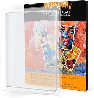 Vollence 5" X 7" Gel Monoprinting Plate Reusable Art Plate for Press Texture Printing Painting