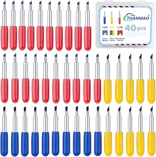 THANMAO 40 Pcs Replacement Blades Compatible with Explore Air 2/Air 3 /Maker/Maker 3/4 Cutting Machines - includ 10PCS Fine-Point Blades, 20PCS Standard Blaeds and 10PCS Deep Cutting Blades