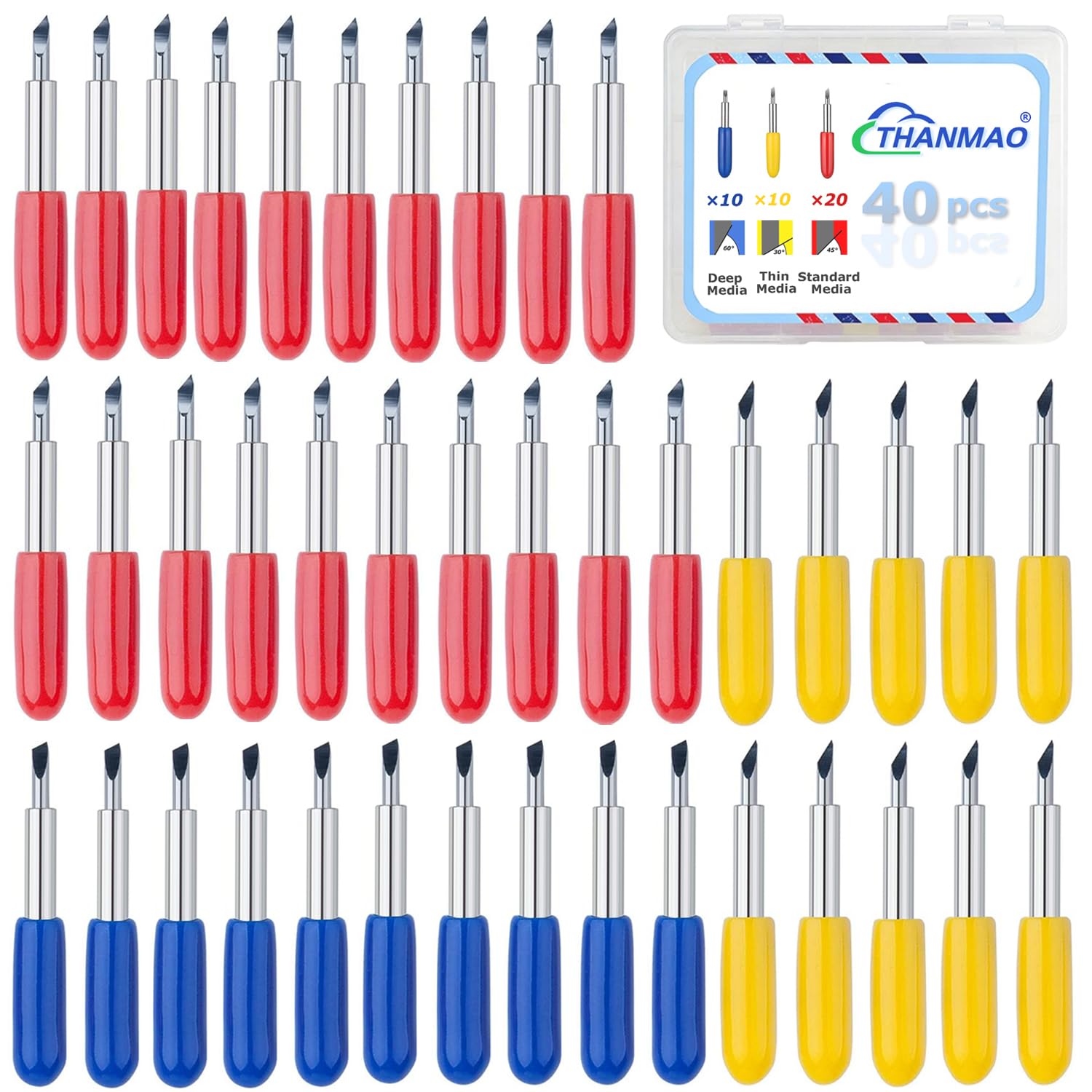 THANMAO 40 Pcs Replacement Blades Compatible with Explore Air 2/Air 3 /Maker/Mak