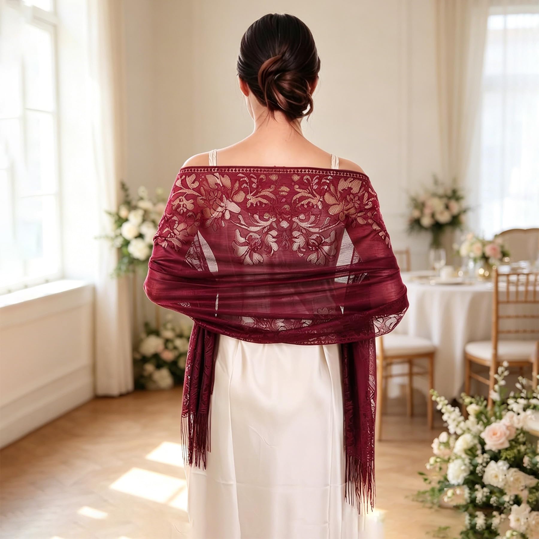 Shawls and Wraps for Evening Dresses - Women Sparkling Scarfs Wedding Formal Ele