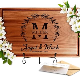 Personalized Wedding Gifts for Couples 2026, Custom Walnut Cutting Board for Kitchen, Personalized Bridal Shower, Best Wedding Registry and Engagment Gift