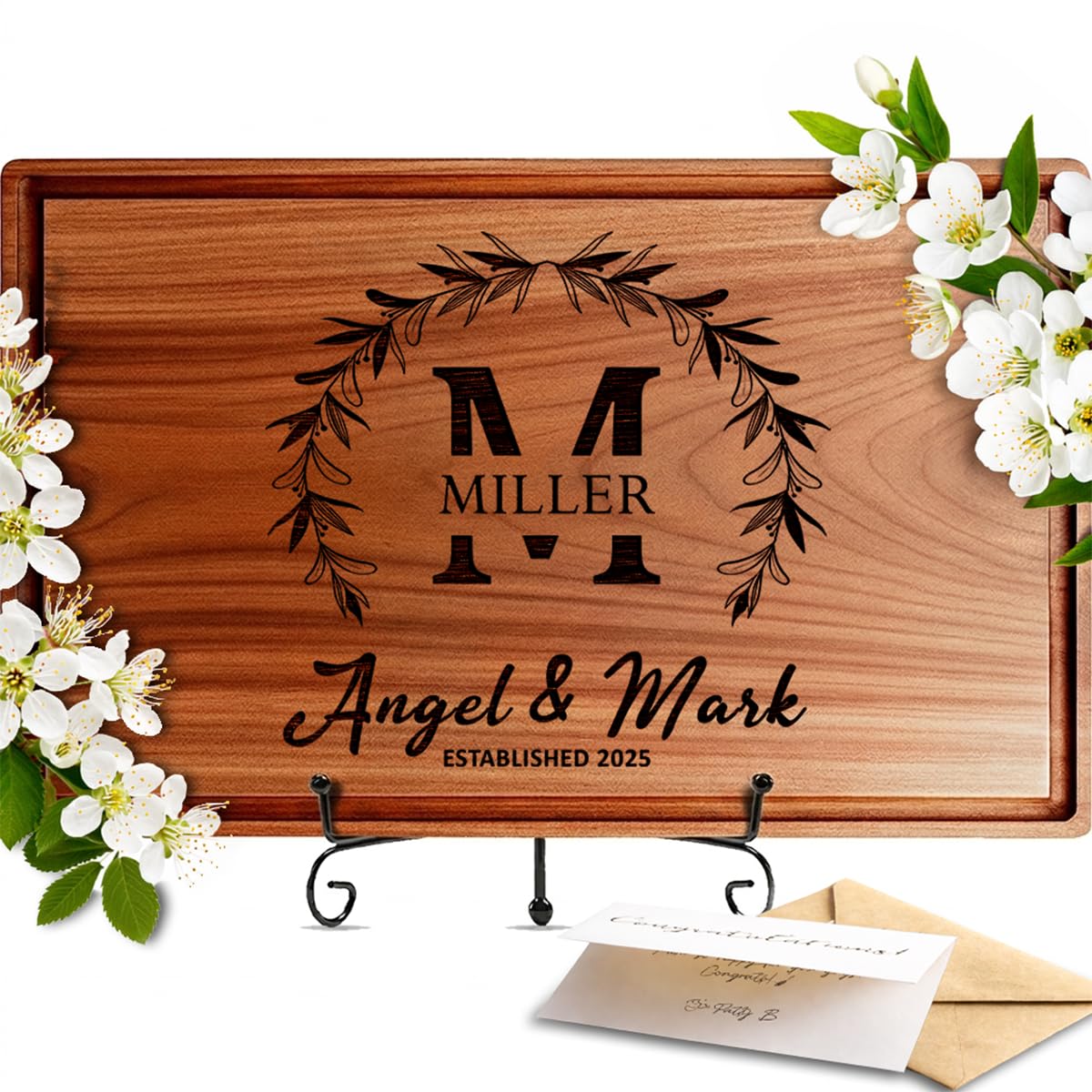 Personalized Wedding Gifts for Couples 2026, Custom Walnut Cutting Board for Kit