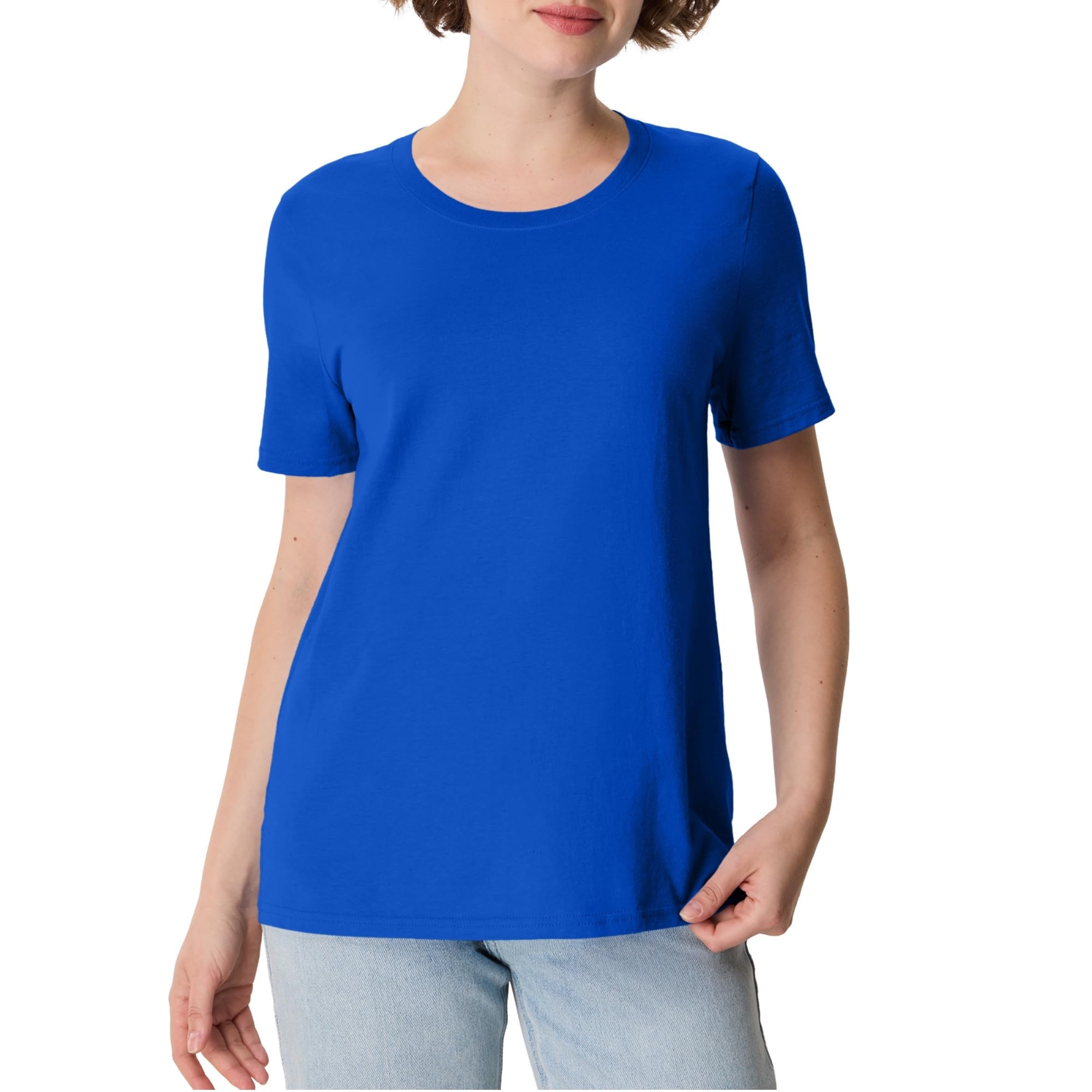 Hanes Women's Perfect-T Crewneck T-Shirt, Lightweight Cotton Short Sleeve Tee fo