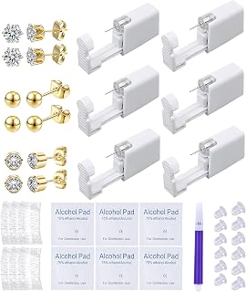 VitaCool Ear Piercing Kit Disposable Ear Cartilage Piercing Gun Kit | with Sterile CZ Studs Easy and Safe Earring Self for Yourself Use at Home