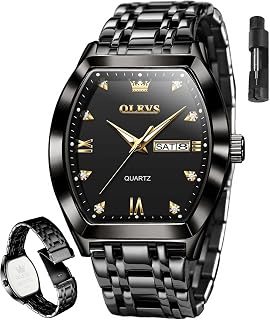 OLEVS Men's Luxury Analog Quartz Watch with Date Two Tone Stainless Steel Waterproof Luminous Watches for Men