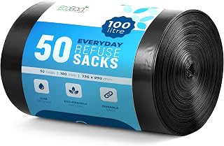 EcoBag Refuse Sacks, Recyclable & Leak Resistant, 100L Everyday (30µm)