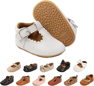 Baby Girls First Walking Shoes Mary Jane PU Leather Anti-Slip Princess Shoes Infant Baby Shoes