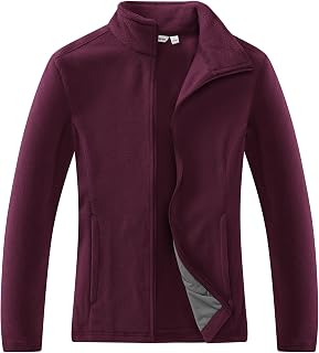 33,000ft Women's Fleece Jacket Full Zip Stand Collar Lightweight Fleece Jacket Anti-Static Hiking Leisure Jacket