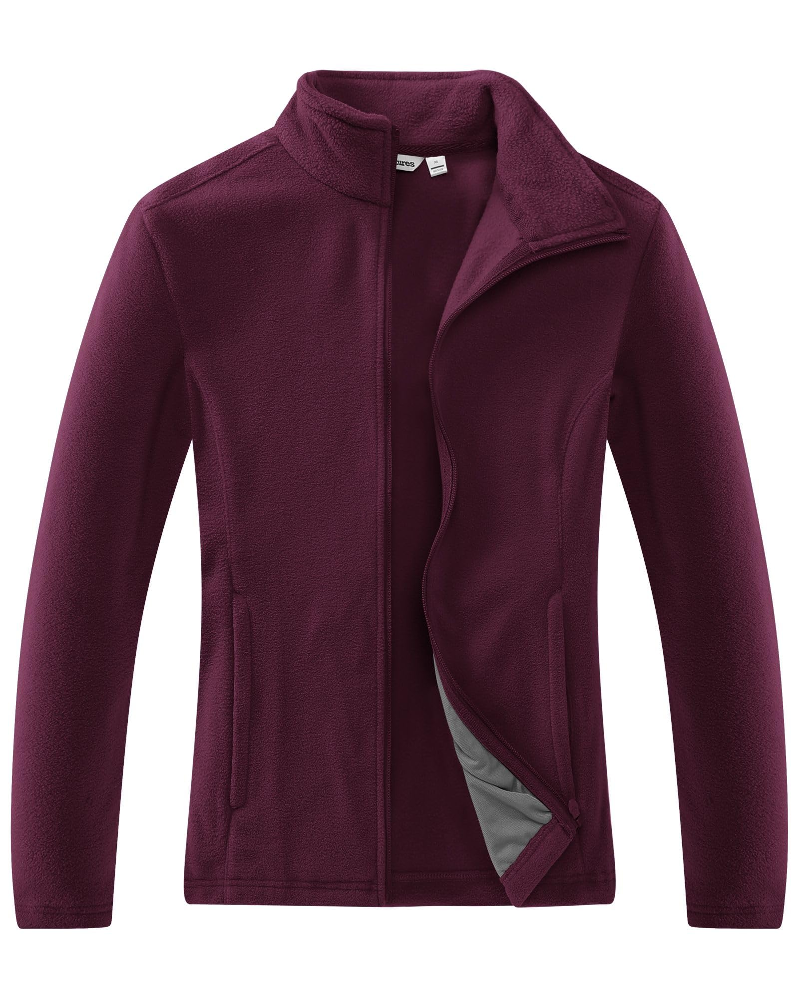 33,000ft Women's Fleece Jacket Full Zip Stand Collar Lightweight Fleece Jacket A