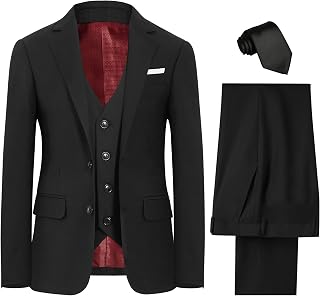 Boys' Formal Suit Set, with Suspenders, Adjustable Waist