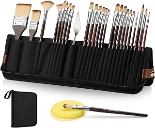 26pcs Paint Brush Set, Acrylic Oil Painting Brushes for Artists