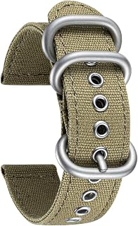 BINLUN Canvas Watch Strap for Men Women 18mm 20mm 22mm 24mm Fabric Watch Strap for Smartwatch Smart Watch Canvas Quick Release Replacement Strap 8 Colors