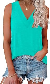EyMuse Women V Neck Sleeveless Tunic Tank Tops Casual Classic Cute Trendy Clothes