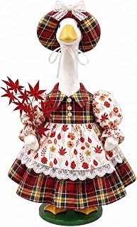 Fall Porch Goose Outfits, 23 Inch Geese Dress with Hat & Maple Leaf | Porch goose thanksgiving outfits for cement goose. Autumn yard decor clothes, thoughtful gift for mom grandma.
