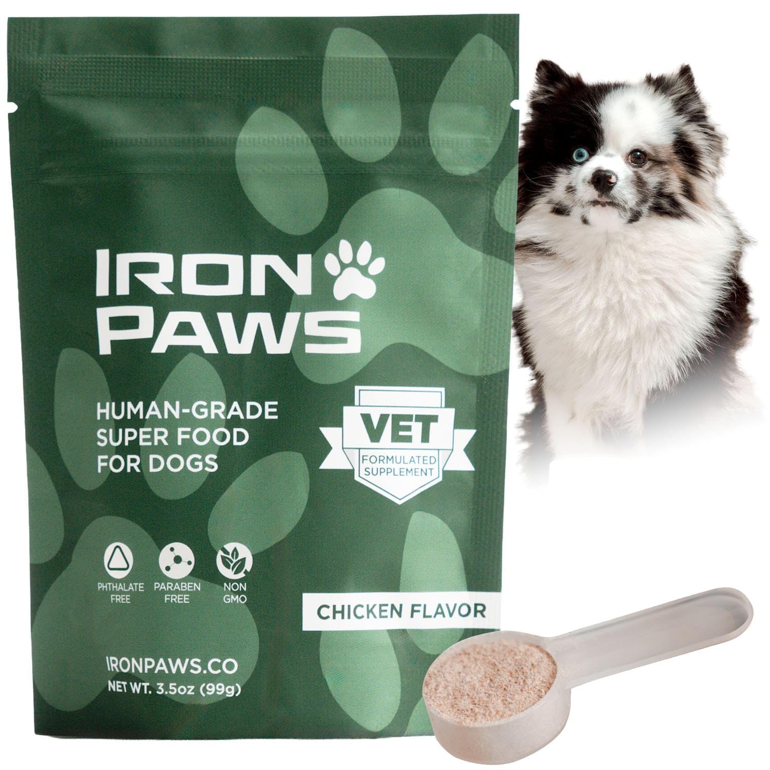 Iron Paws Human-Grade Superfood For Dogs, Premium Greens Powder Supplement For D