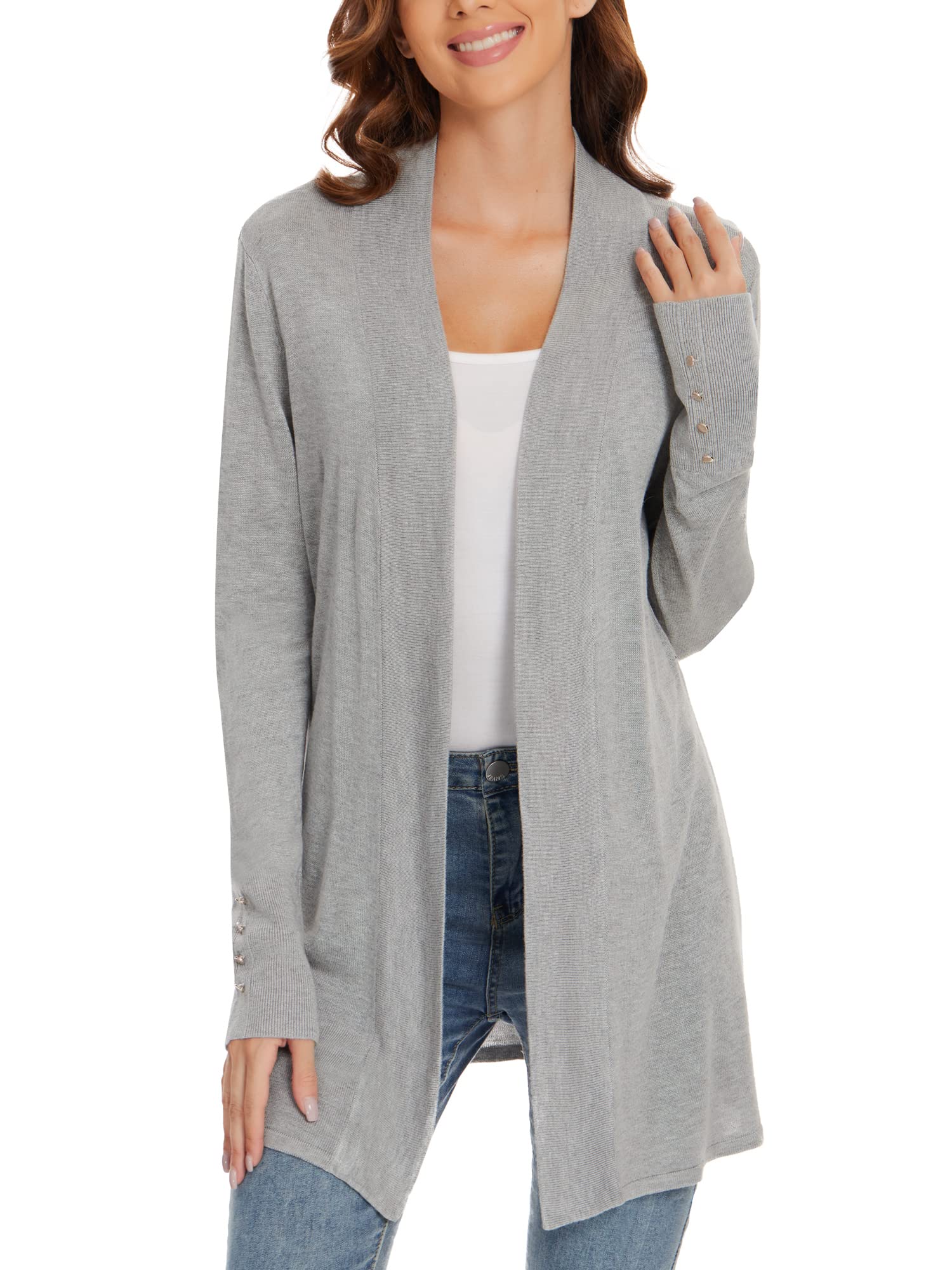 Women's Open Front Long Cardigan Sweaters Dressy Casual