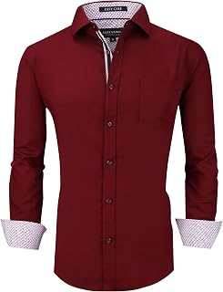 ALEX VANDO Mens Dress Shirts Wrinkle Free Regular Fit Stretch Rayon Button Down Shirt