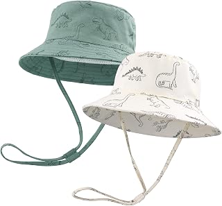 RAOEXI Baby Sun Protection Hat UPF50+ Toddler Girls Summer Bucket Boys Beach Hats Wide Brim Kids Play Cap Outdoor