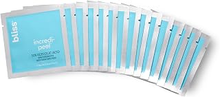 Bliss Incredi-Peel AHA Glycolic Acid Exfoliating Facial Peel Pads, 15 Count