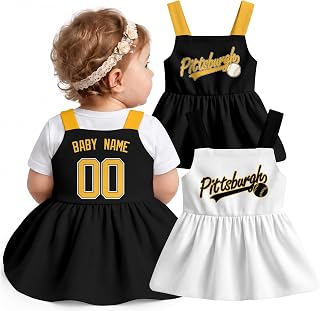 KREDE Baby Girl Clothes Custom Baby Strap Dress with Number Name for Baby Girl Gifts