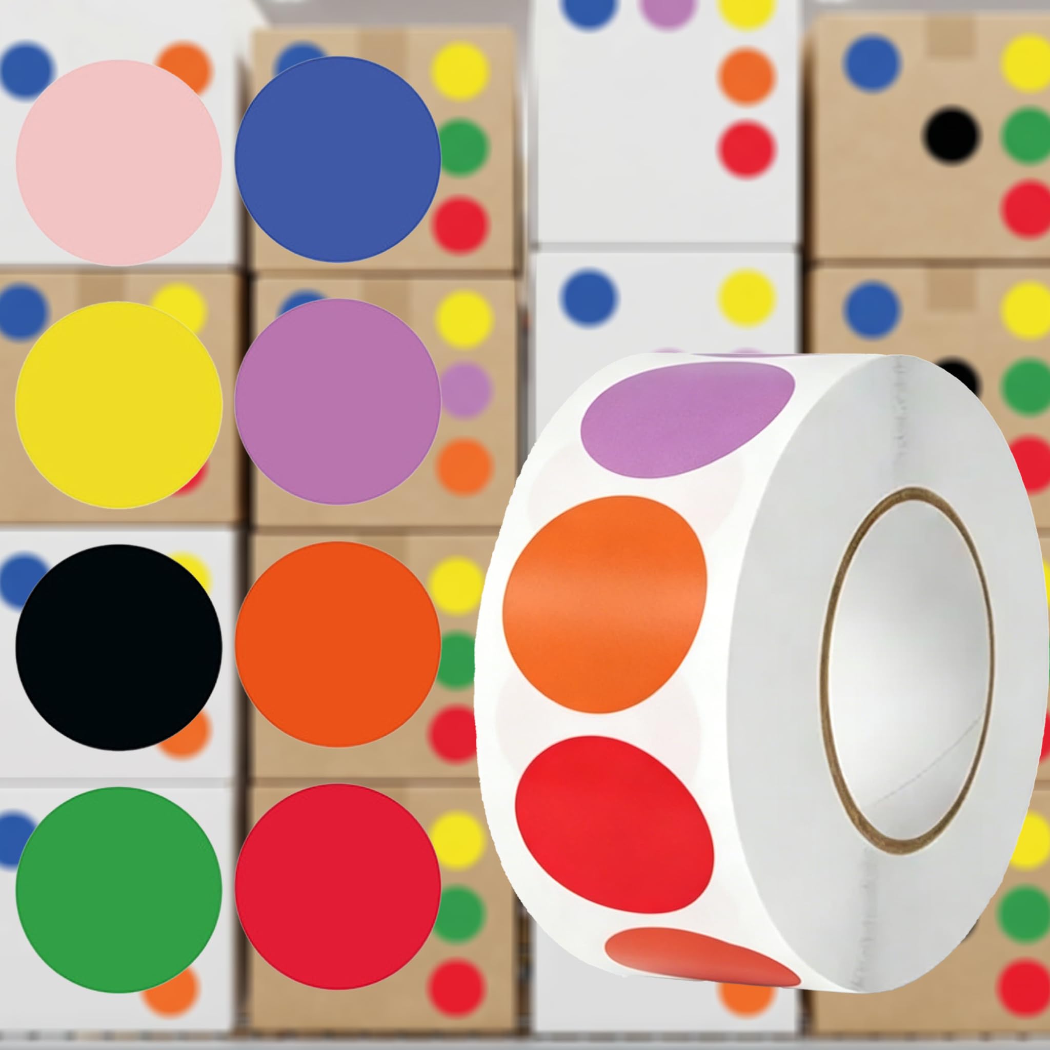 500 Color-Coding Circles Dots Stickers 1" Round Self Adhesive Waterproof Small B