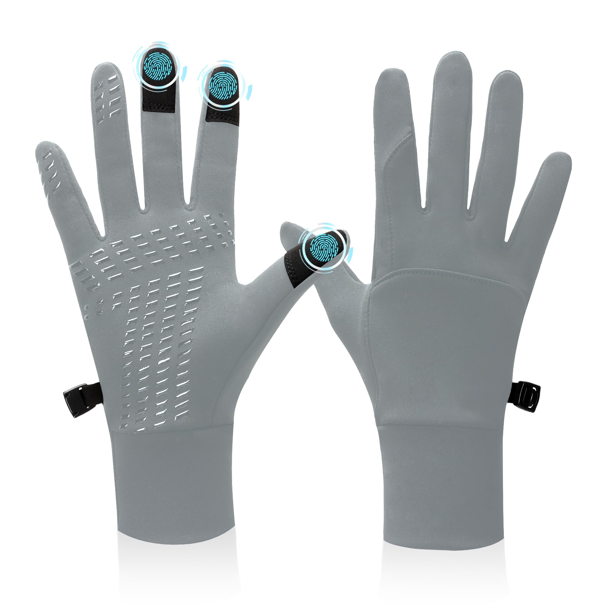 Running Gloves, Winter Touchscreen Gloves Windproof Lightweight Non-Slip Warm Gl