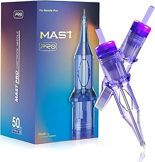 Mast Tattoo 50Pcs Pro Tattoo Cartridge Needles Assorted Mixed Size Round Liner Shader Magnum 3RL 7RL 7RS 9RM 9M with Membrane Disposable Tattoo Needles