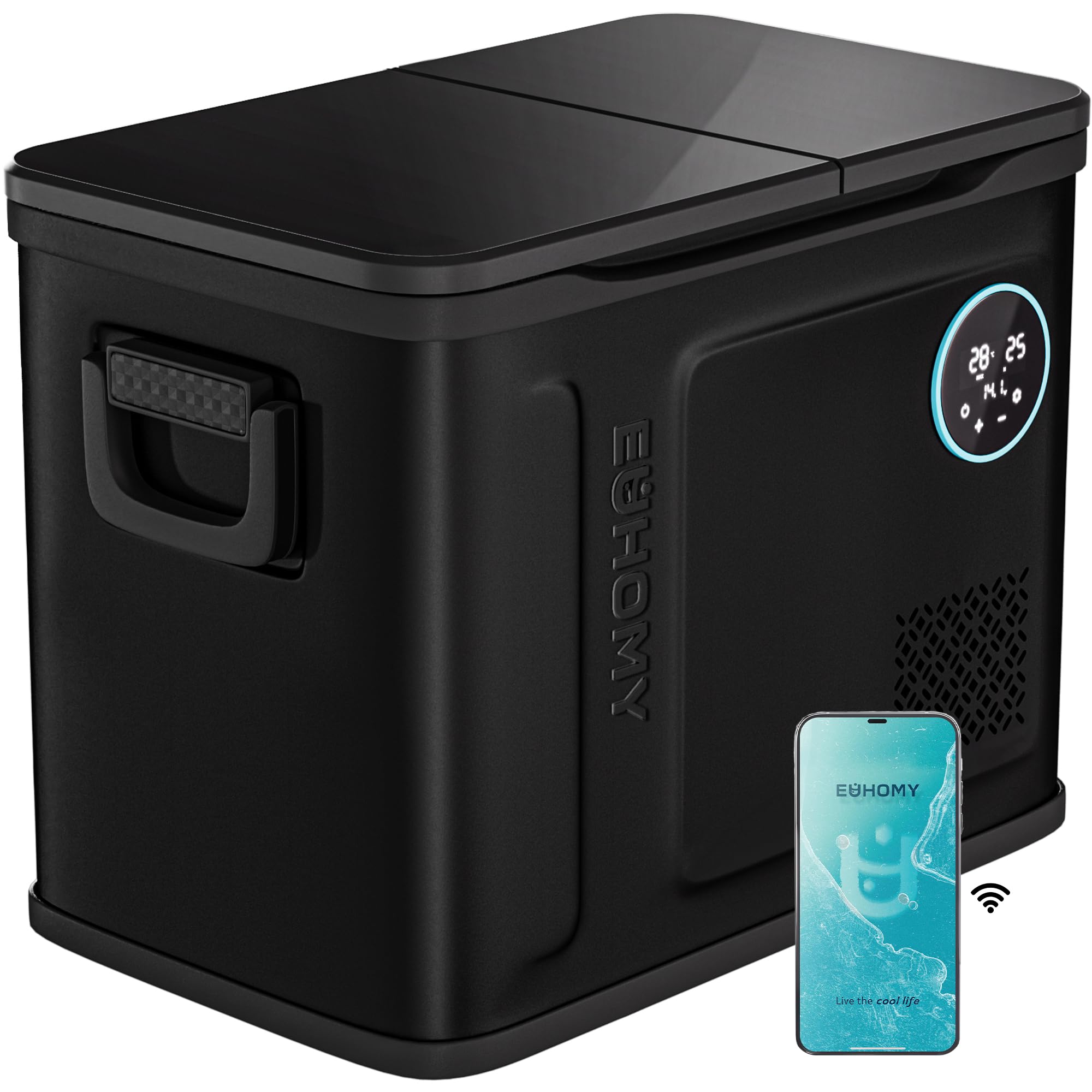 EUHOMY 48QT 12 Volt Refrigerator,Dual Zone -4℉~68℉ Portable Freezer for Car | No